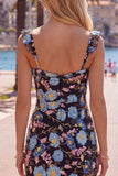 Sparkly Yellow Floral Tight Short Beaded Homecoming Dress