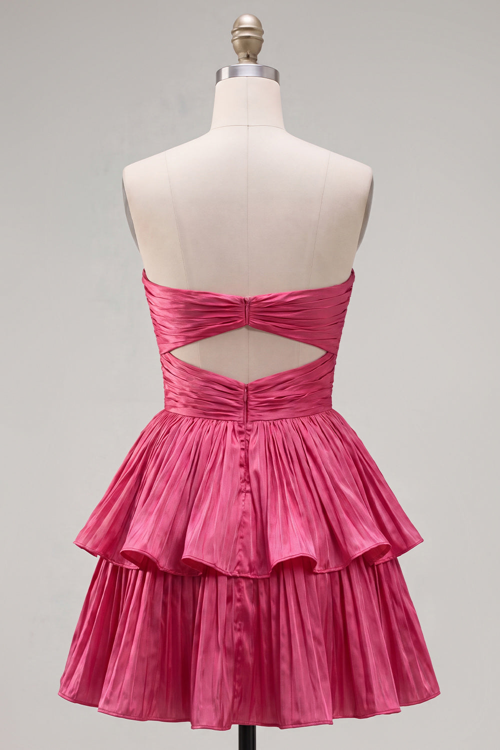 Green Sweetheart Pleated Tiered A-Line Short 80s Homecoming Dress