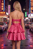 Green Sweetheart Pleated Tiered A-Line Short 80s Homecoming Dress