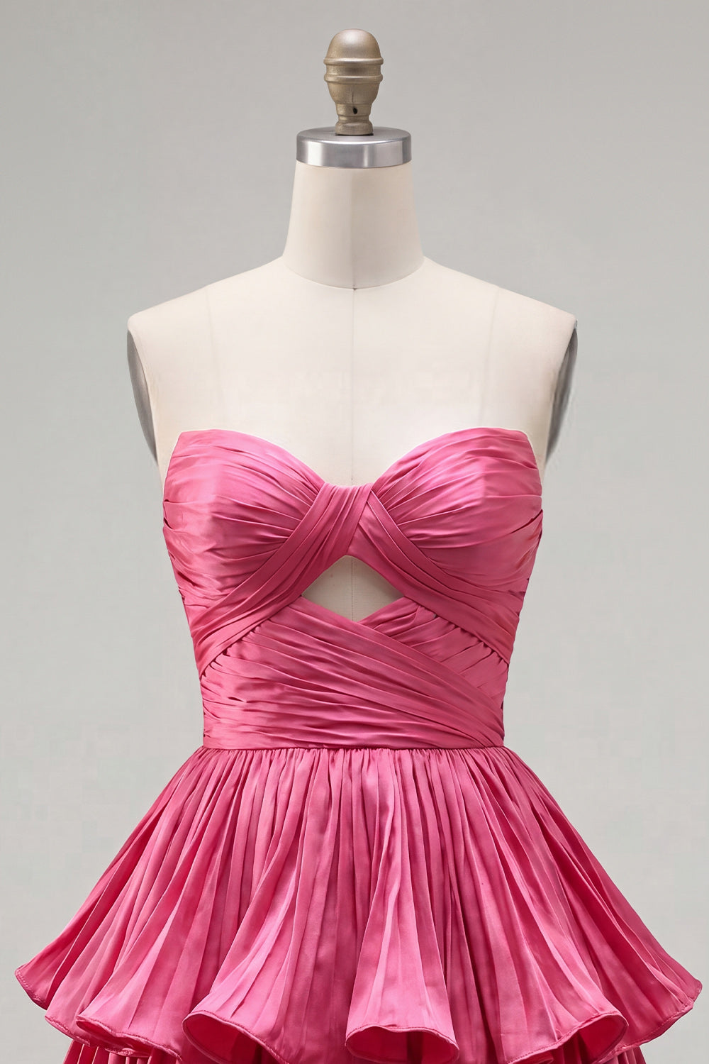Green Sweetheart Pleated Tiered A-Line Short 80s Homecoming Dress