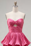 Green Sweetheart Pleated Tiered A-Line Short 80s Homecoming Dress
