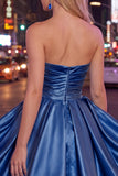 Mint Satin Ruched Strapless A-Line Short 80s Homecoming Dress