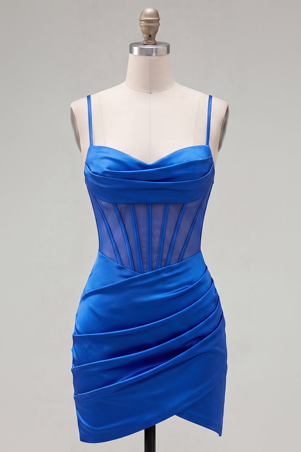 Royal Blue Ruched Corset Tight Short Homecoming Dress