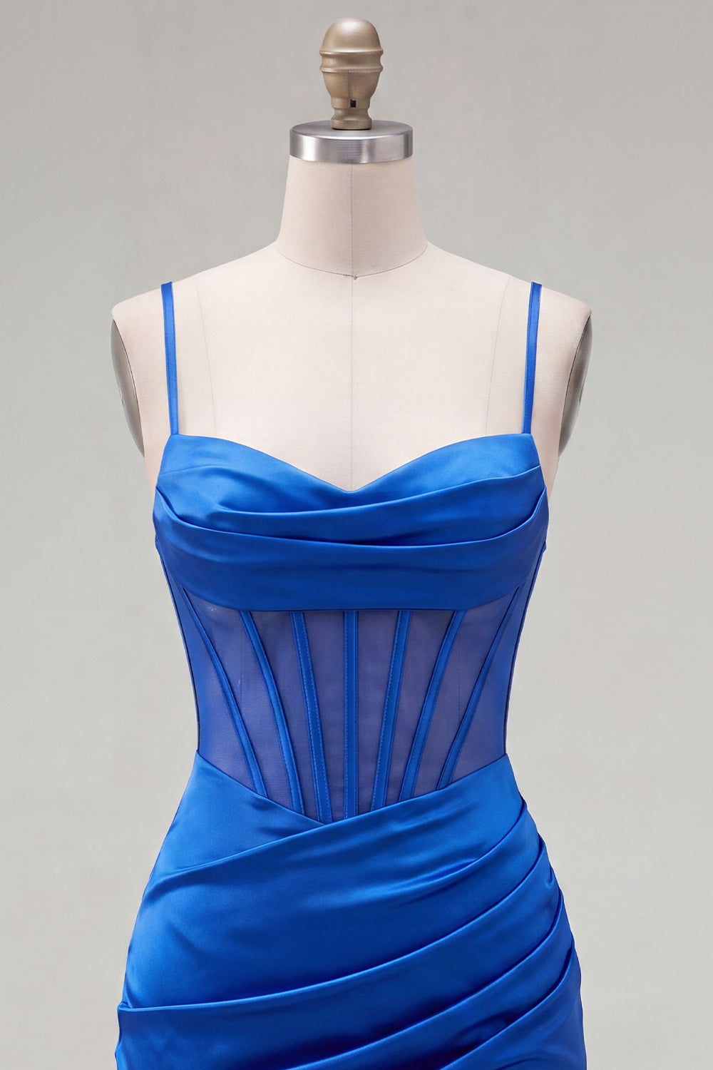 Royal Blue Ruched Corset Tight Short Homecoming Dress