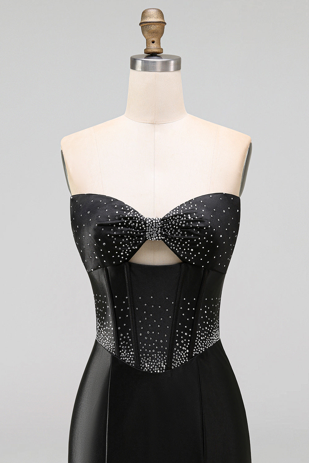 Sparkly Black Beaded Keyhole Corset Tight Short Homecoming Dress
