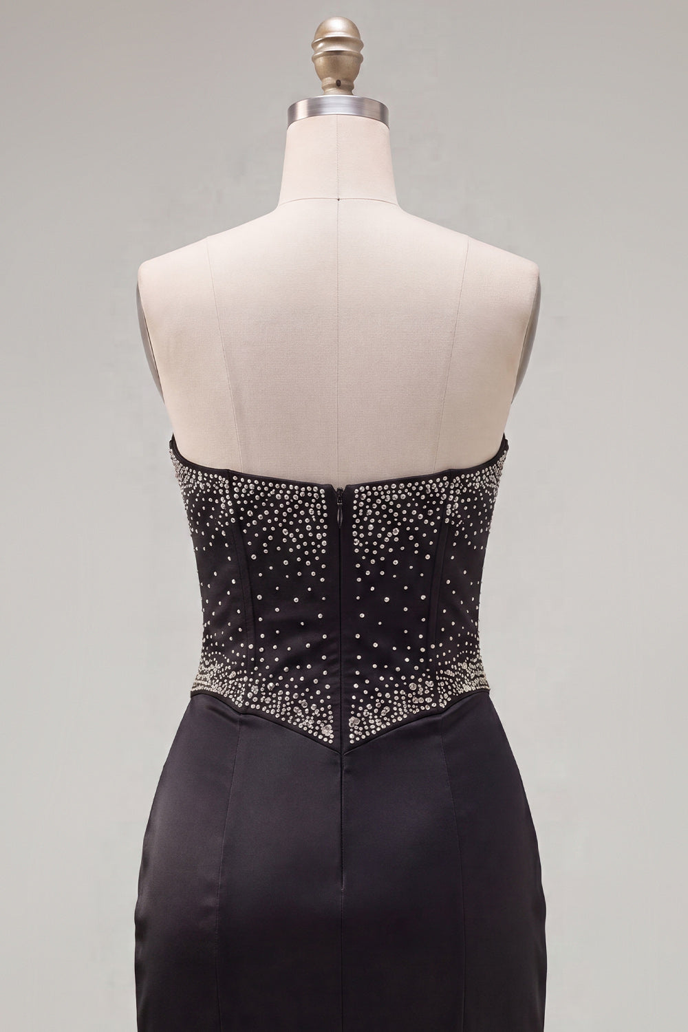 Sparkly Black Beaded Keyhole Corset Tight Short Homecoming Dress