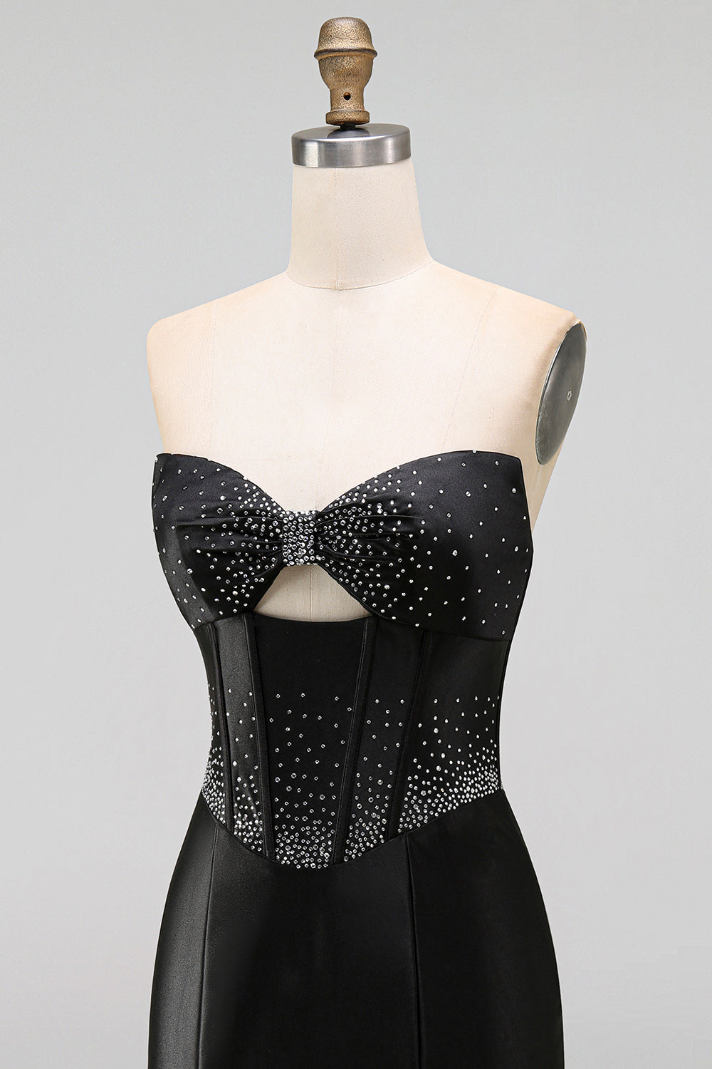 Sparkly Black Beaded Keyhole Corset Tight Short Homecoming Dress