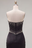 Sparkly Black Beaded Keyhole Corset Tight Short Homecoming Dress