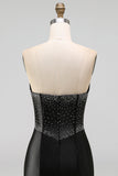 Sparkly Black Beaded Keyhole Corset Tight Short Homecoming Dress