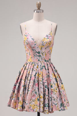Grey Jacquard Corset Ruched A-Line Short Homecoming Dress