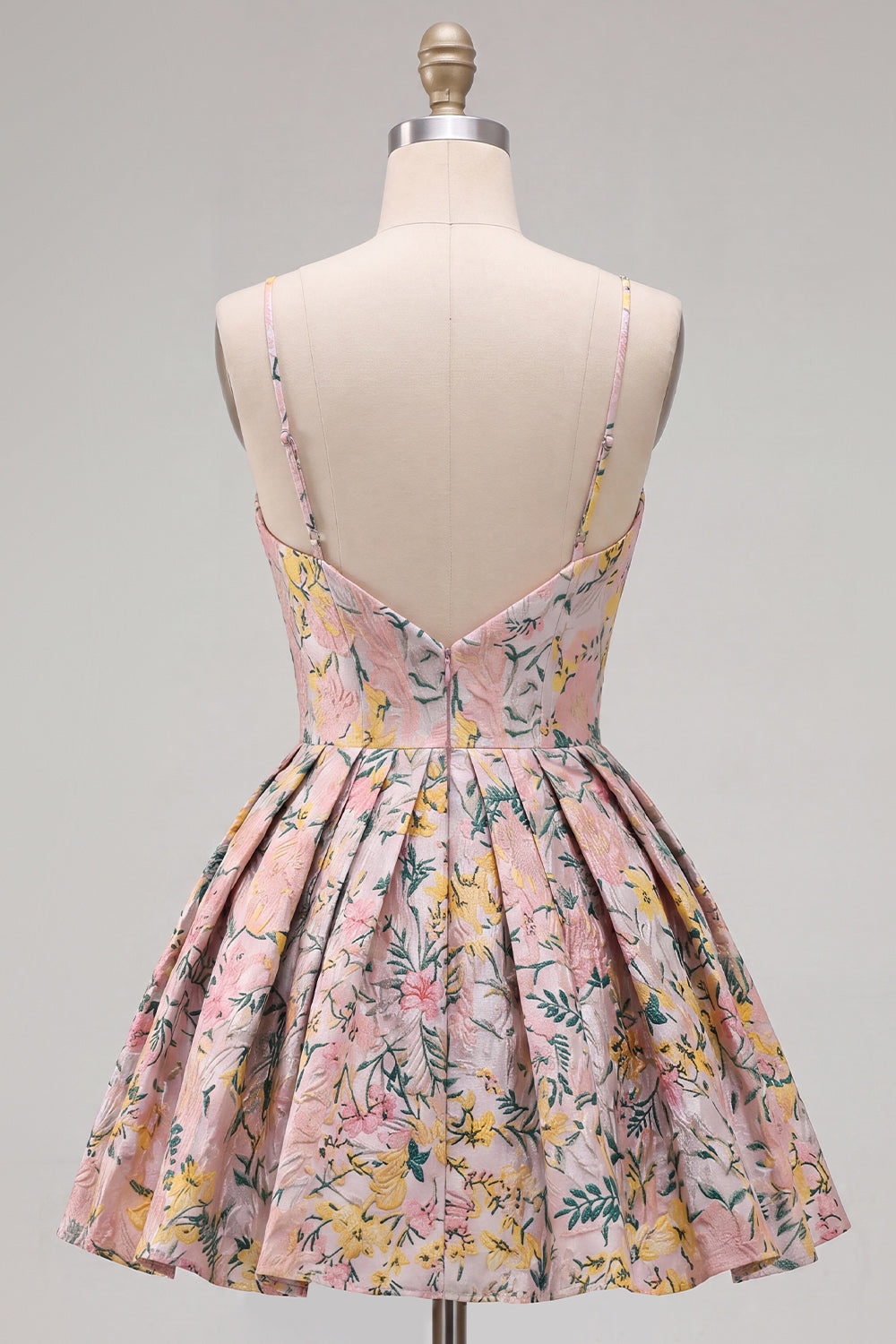 Grey Jacquard Corset Ruched A-Line Short Homecoming Dress