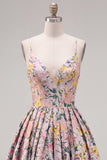 Grey Jacquard Corset Ruched A-Line Short Homecoming Dress