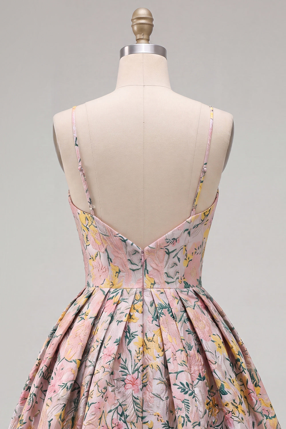 Grey Jacquard Corset Ruched A-Line Short Homecoming Dress