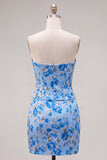 Floral Sparkly Yellow Beaded Corset Tight Short Homecoming Dress