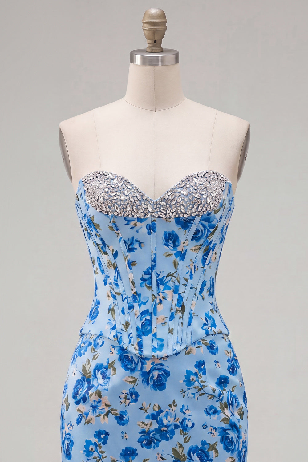 Floral Sparkly Yellow Beaded Corset Tight Short Homecoming Dress