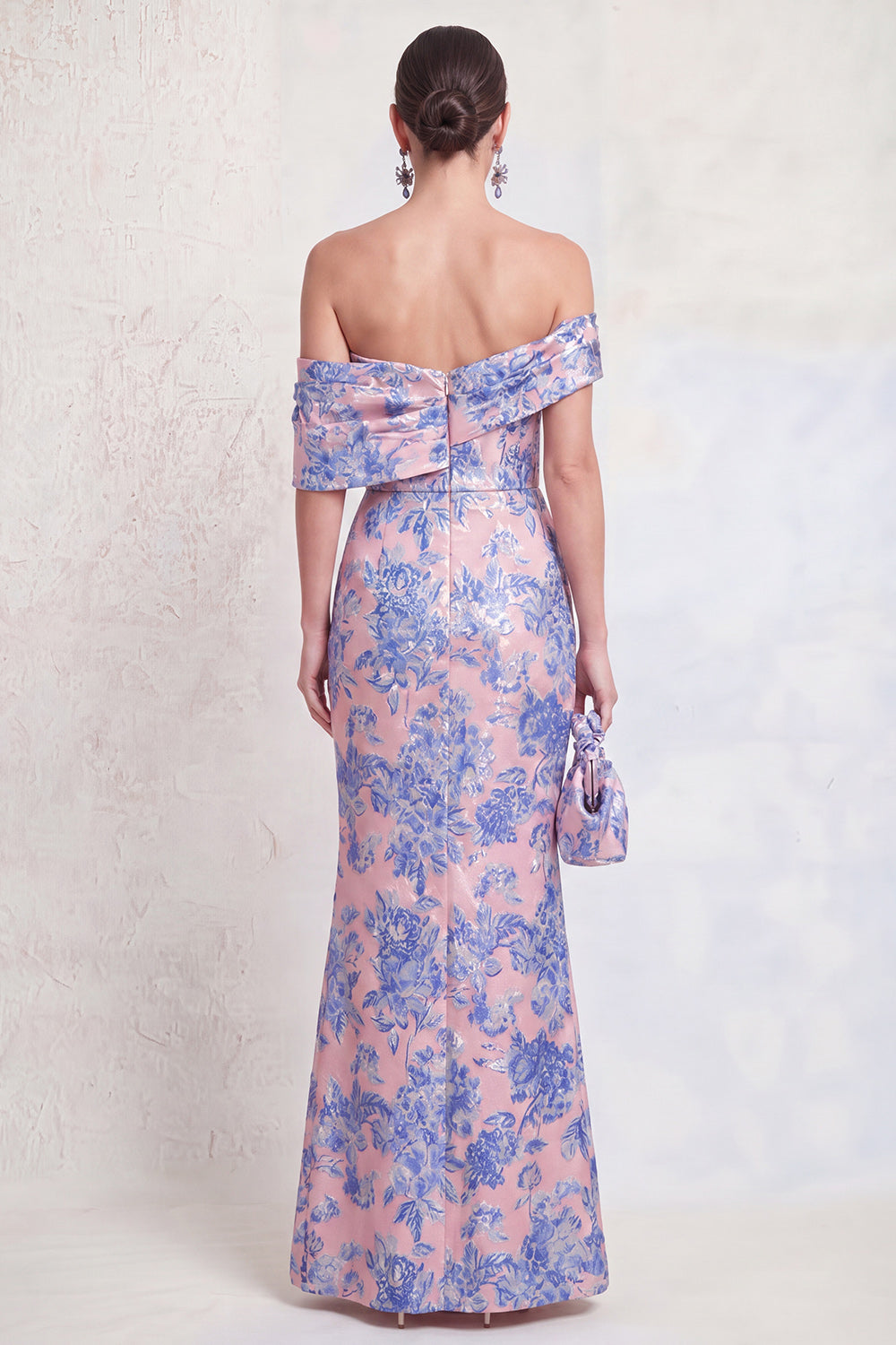 Floral Navy Green Mermaid Long Mother of the Bride Dress