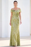 Sparkly Royal Blue Sequin Mermaid Long Monther of the Bride Dress with 3D Flowers