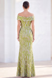 Sparkly Royal Blue Sequin Mermaid Long Monther of the Bride Dress with 3D Flowers