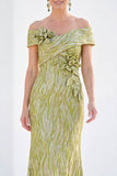 Sparkly Royal Blue Sequin Mermaid Long Monther of the Bride Dress with 3D Flowers