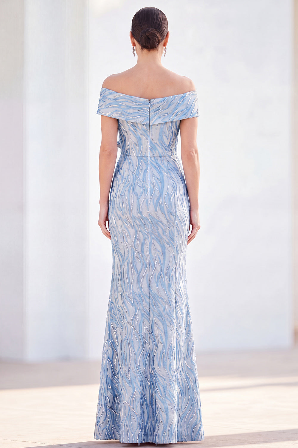 Sparkly Royal Blue Sequin Mermaid Long Monther of the Bride Dress with 3D Flowers