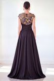 Sparkly Floral Dark Green Ruched Beaded Sheath Long Mother of the Bride Dress