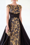 Sparkly Floral Dark Green Ruched Beaded Sheath Long Mother of the Bride Dress