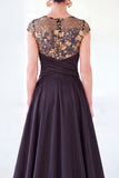 Sparkly Floral Dark Green Ruched Beaded Sheath Long Mother of the Bride Dress