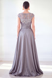 Sparkly Floral Dark Green Ruched Beaded Sheath Long Mother of the Bride Dress