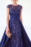 Sparkly Floral Dark Green Ruched Beaded Sheath Long Mother of the Bride Dress