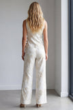 2 Piece Ivory Floral Single Breasted Notched Lapel Work Suits
