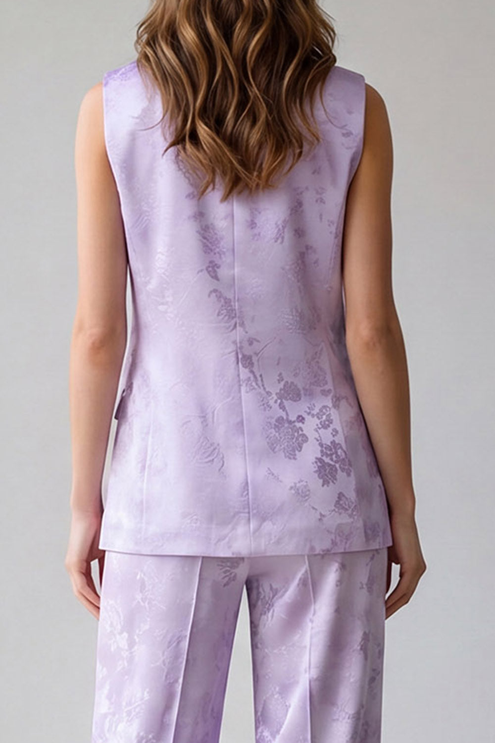 2 Piece Lilac One Button Notched Lapel Work Suits