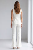 Ivory 2 Piece Double Breasted V-Neck Work Suits