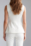 Ivory 2 Piece Double Breasted V-Neck Work Suits