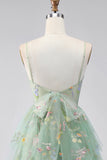 Dusty Sage Floral Corset Short A Line Homecoming Dress with Ruffles