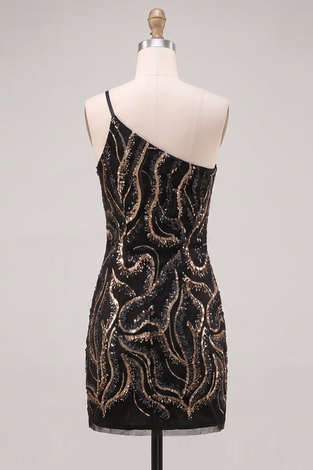 Sparkly Gold and Champagne Tight Short Beaded Homecoming Dress