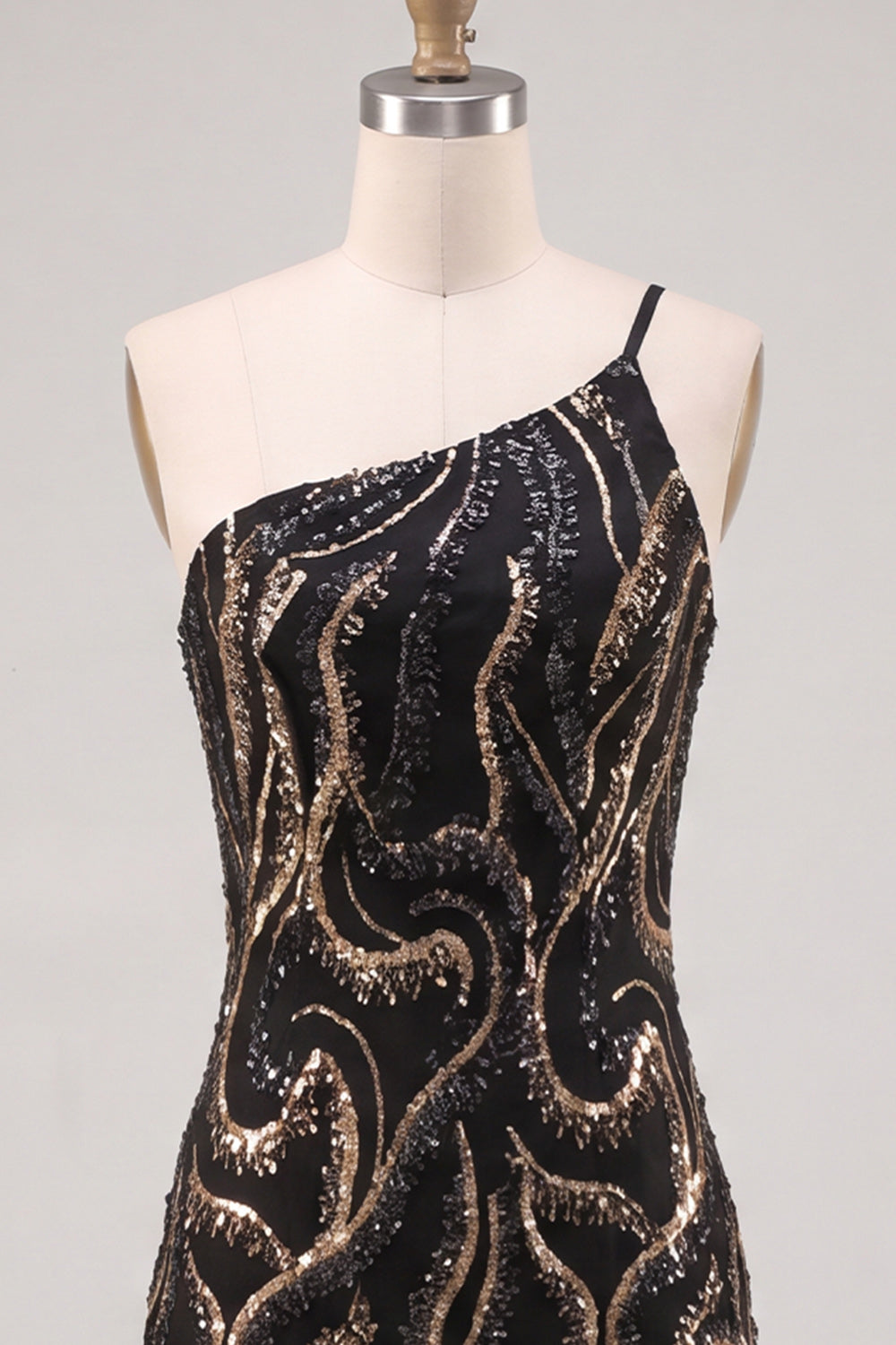 Sparkly Gold and Champagne Tight Short Beaded Homecoming Dress