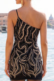 Sparkly Gold and Champagne Tight Short Beaded Homecoming Dress