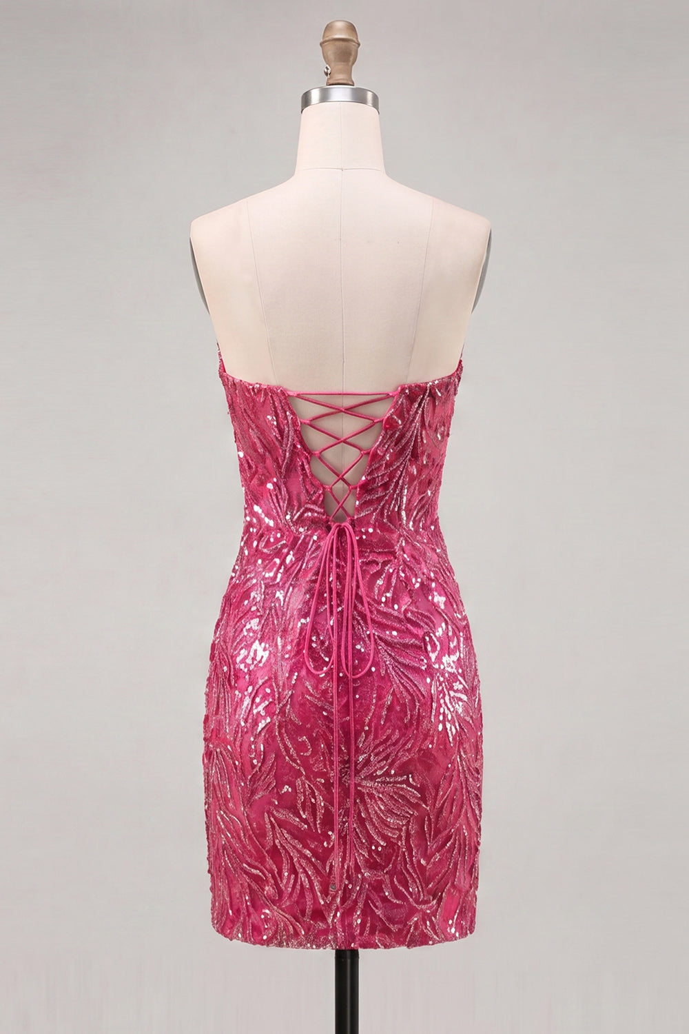 Sparkly Gold Sequin Strapless Tight Short Homecoming Dress