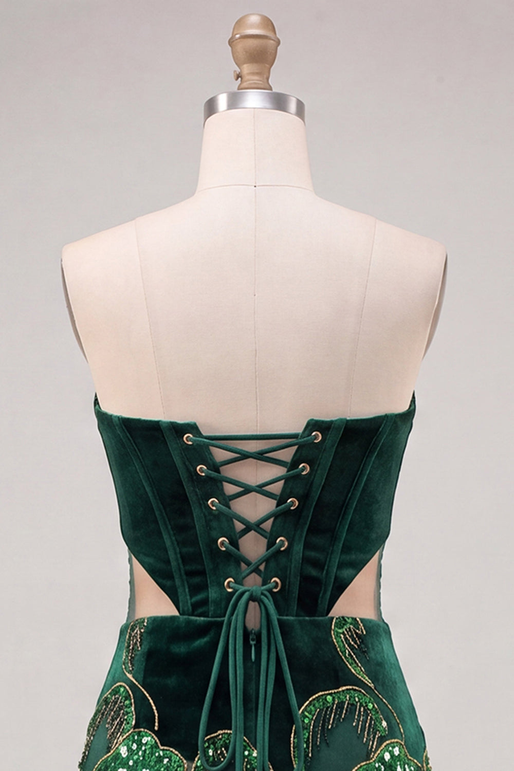 Floral Velvet Black Corset Strapless Cut Out Tight Short Homecoming Dress