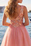 Mint Green Floral V-Neck A-Line Short Homecoming Dress