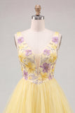 Mint Green Floral V-Neck A-Line Short Homecoming Dress
