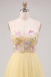 Floral Mint Green Tulle A-Line Short Homecoming Dress