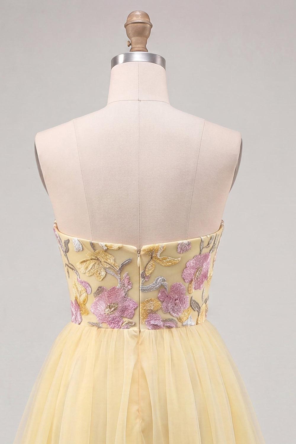 Floral Mint Green Tulle A-Line Short Homecoming Dress