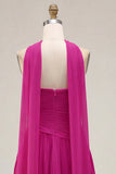 Yellow Pleated Sweetheart A-Line Short Homecoming Dress with Neck Scarf
