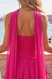 Yellow Pleated Sweetheart A-Line Short Homecoming Dress with Neck Scarf