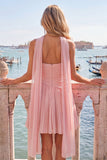Yellow Pleated Sweetheart A-Line Short Homecoming Dress with Neck Scarf