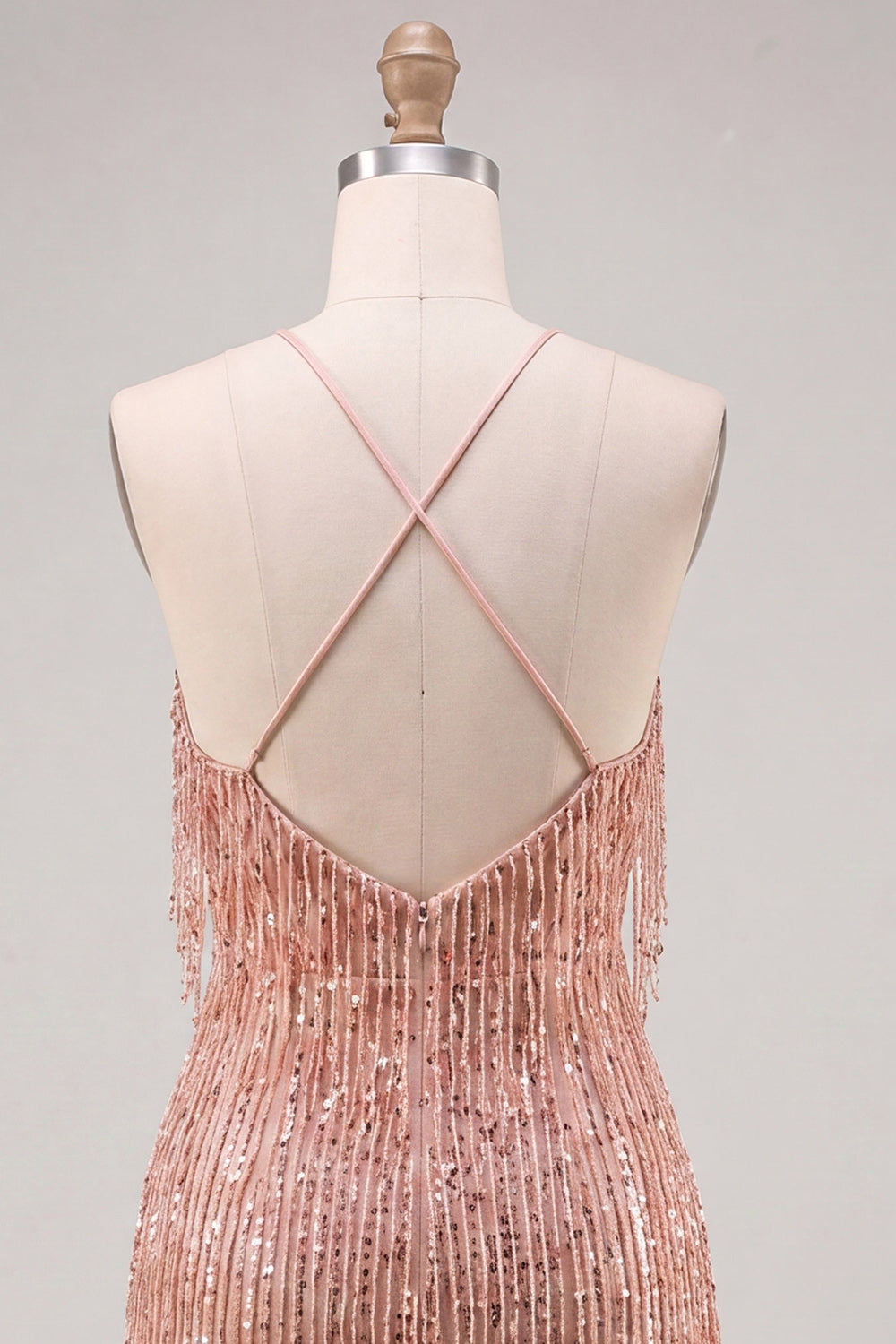 Sparkly Peacock Fringed Halter Tight Short Homecoming Dress