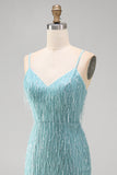 Sparkly Gold Fringed V-Neck Tight Short Homecoming Dress