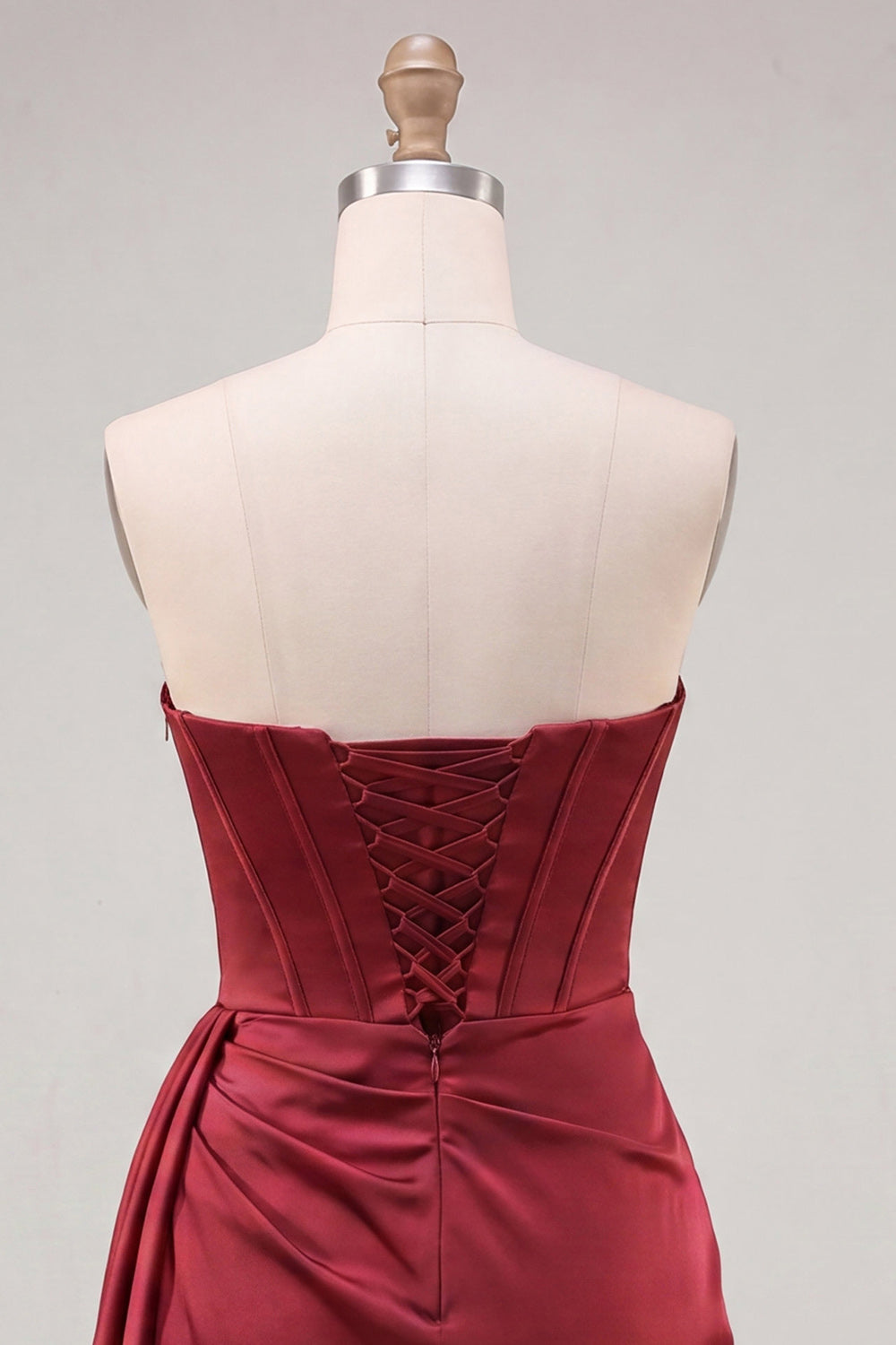 Fuchsia Satin Corset Ruched Short Tight Homecoming Dress with Fringes