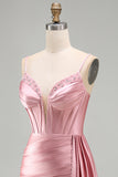 Sparkly Gold Satin Fringed Beaded Tight Short Corset Homecoming Dress